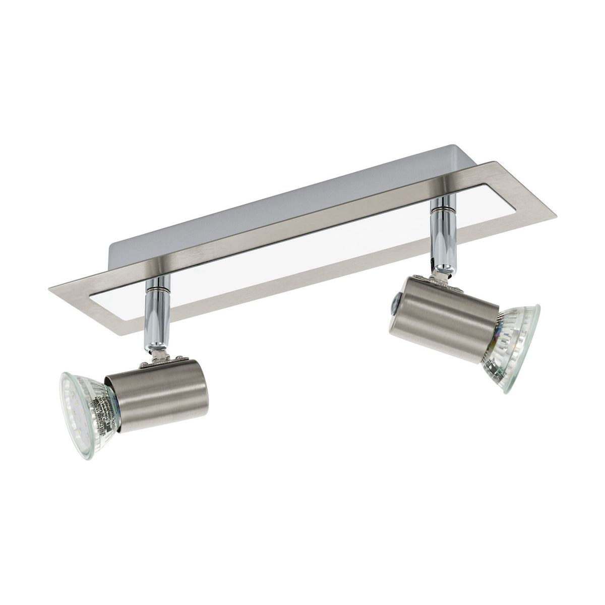 Kirmarne 2 Light Spotlight Bar - Satin Nickel & Chrome