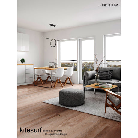 Kitesurf Loop Under LED Linear Suspension Light - Black