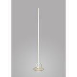 The Kitesurf LED Floor Lamp 24W 3000K in white features a slim vertical pole and circular ring base, offering minimalist style and ambient lighting, shown against a plain gray background.