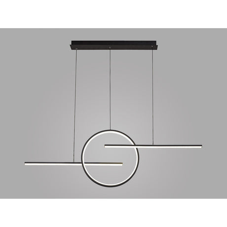 Kitesurf Loop Dimmable LED Linear Suspension Light - Black