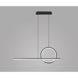 Kitesurf Loop Dimmable LED Linear Suspension Light - Black