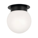Albers 1 Light Opal Glass Globe Flush - Black