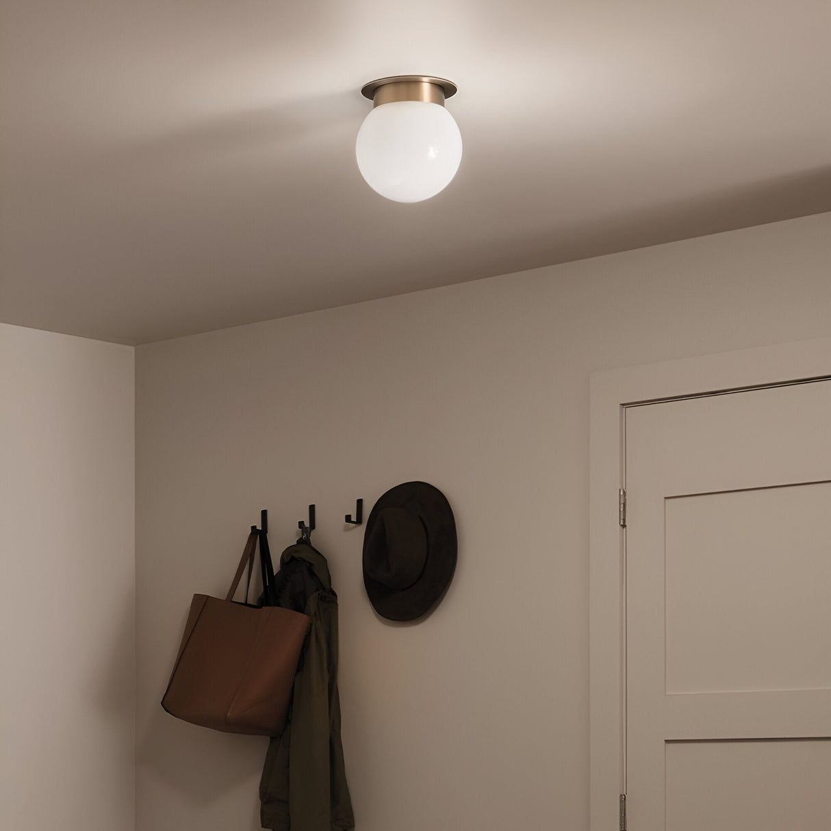 Albers 1 Light Opal Glass Globe Flush - Champagne