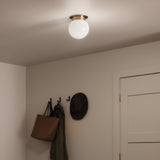 Albers 1 Light Opal Glass Globe Flush - Champagne