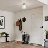 Albers 1 Light Opal Glass Flush - Black