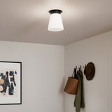 Albers 1 Light Opal Glass Flush - Black
