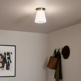Albers 1 Light Opal Glass Flush - Champagne