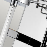 Here's a revision based on the provided product data:

Close-up of a modern stainless steel French press coffee maker, mirroring the polished aesthetic of the Alton 1 Light Wall Light in chrome, with sleek, reflective surfaces. The image highlights the handle and top part against a light background, capturing the elegant simplicity common in contemporary design elements.