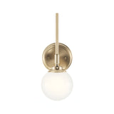 Benno 1 Light Bathroom Opal Glass Wall Light - Champagne