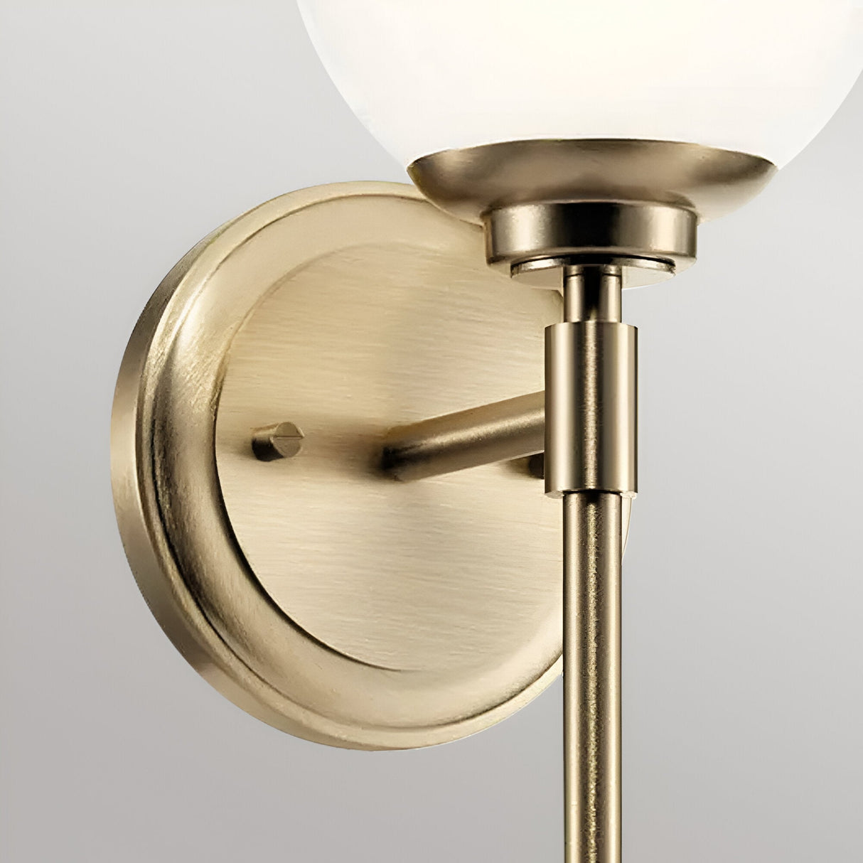 Benno 1 Light Bathroom Opal Glass Wall Light - Champagne