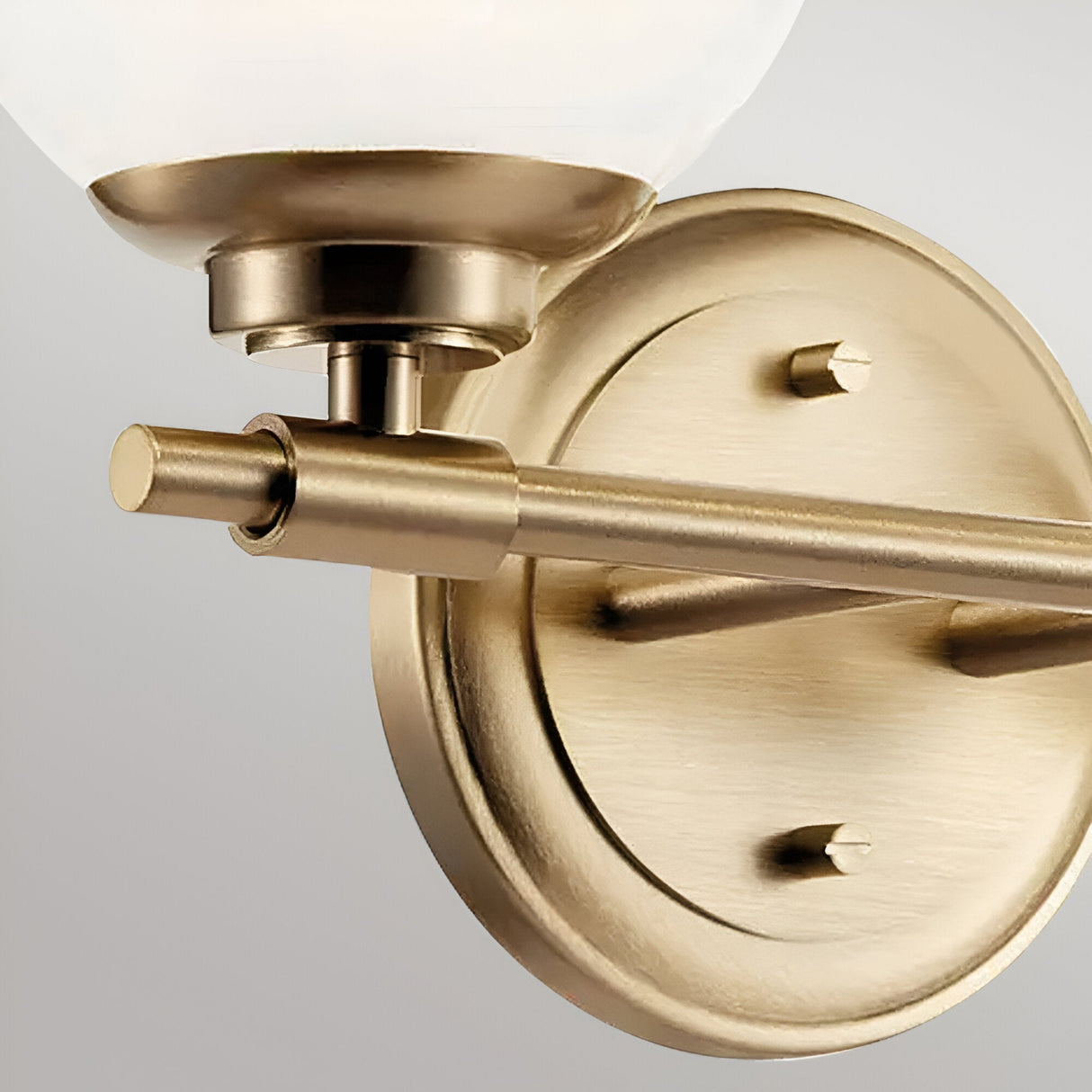 Benno 2 Light Bathroom Opal Glass Wall Light - Champagne