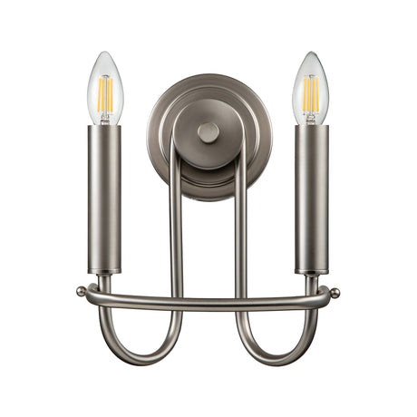 Capitol Hill 2lt Wall light - Brushed Nickel