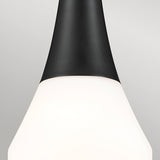 Deela 1 Light Opal Glass Pendant - Black