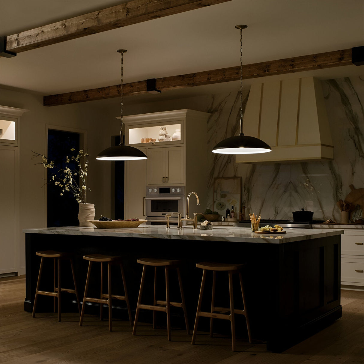 Delarosa 1 Light Pendant - Black/Champagne
