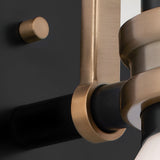 Farum 1 Light Bathroom Opal Glass Wall Light - Black/Champagne