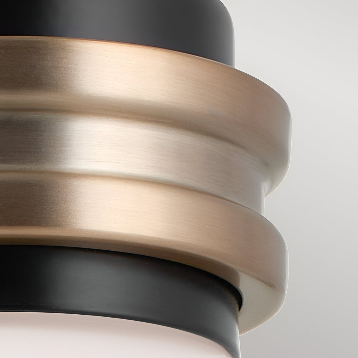 Farum 1 Light Bathroom Opal Glass Wall Light - Black/Champagne