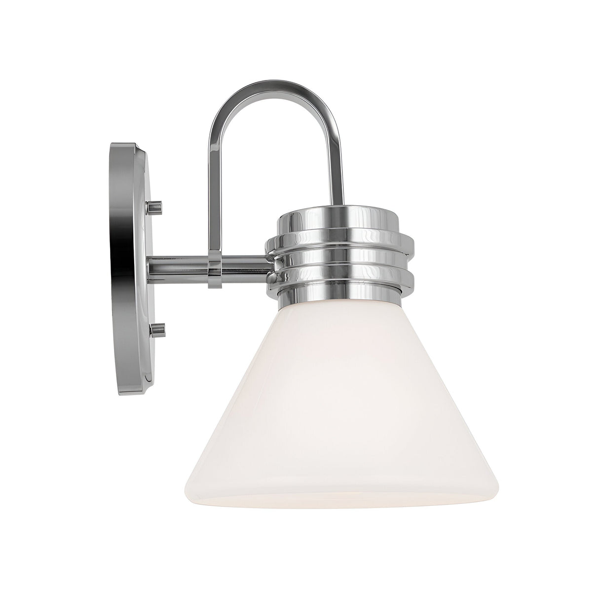 Farum 1 Light Bathroom Opal Glass Wall Light - Polished Chrome