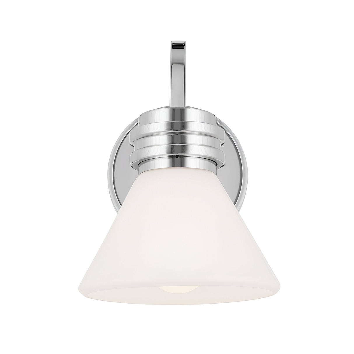 Farum 1 Light Bathroom Opal Glass Wall Light - Polished Chrome
