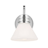 Farum 1 Light Bathroom Opal Glass Wall Light - Polished Chrome