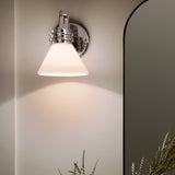 Farum 1 Light Bathroom Opal Glass Wall Light - Polished Chrome