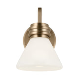 Farum 1 Light Bathroom Opal Glass Wall Light - Champagne