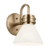 Farum 1 Light Bathroom Opal Glass Wall Light - Champagne