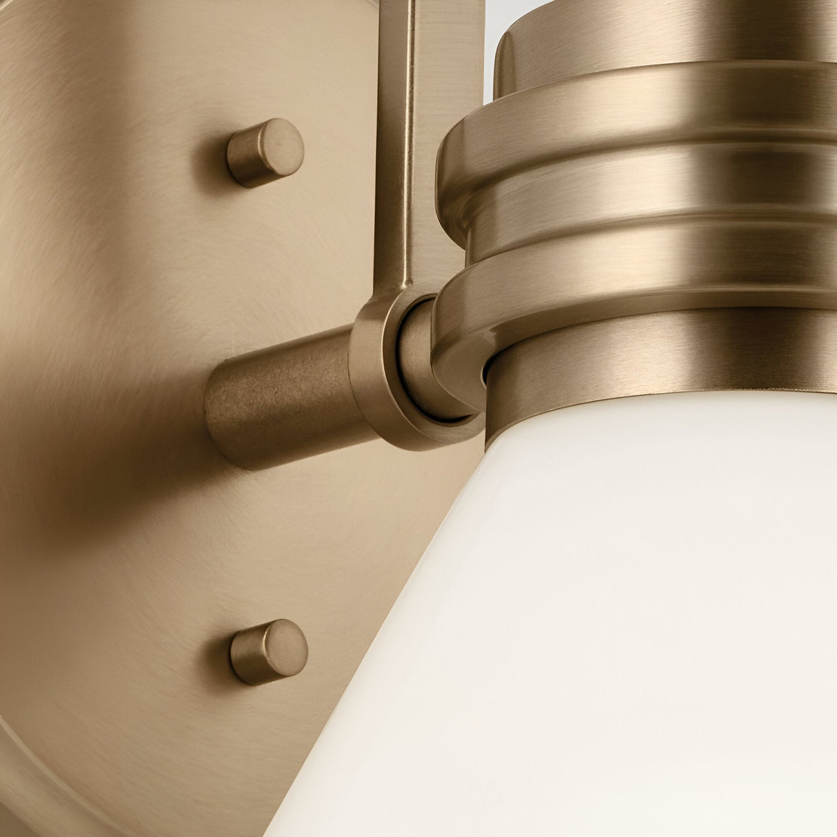 Farum 1 Light Bathroom Opal Glass Wall Light - Champagne
