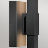 A close-up of the Nocar LED Outdoor Large Wall Light 39W 3000K in Black, featuring a minimalist rectangular design against a light gray background—ideal for modern exterior lighting needs.