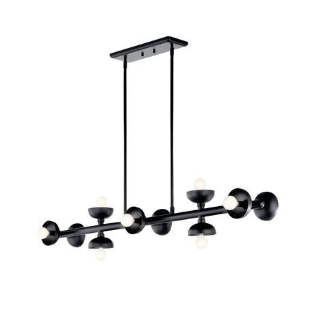 Kichler Palta 10 light linear pendant in satin black