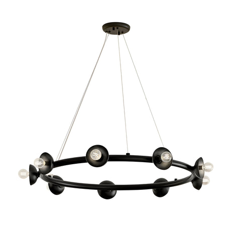 Kichler Palta 9 light circular pendant in satin black