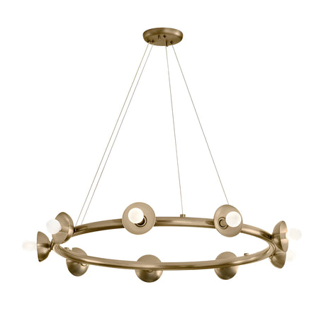Kichler Palta 9 light circular pendant in champagne bronze