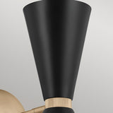 Phix 2 Light Wall Light - Black/Brass