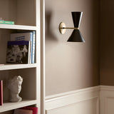 Phix 2 Light Wall Light - Black/Brass