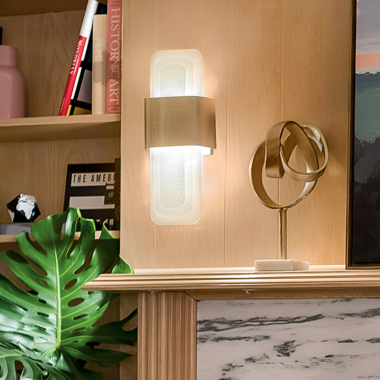 Serene LED Glass Wall Light 16W 3000K - Brass