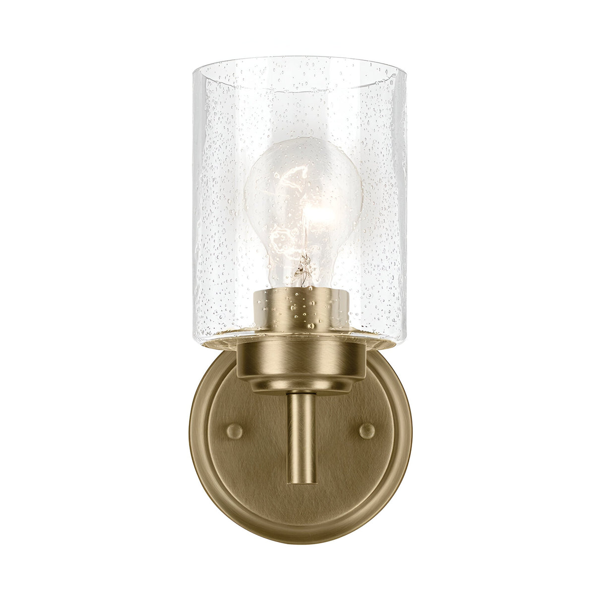 Winslow 1 Light Glass Wall Light - Brass