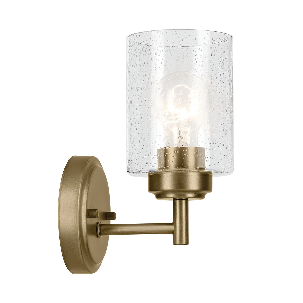 Winslow 1 Light Glass Wall Light - Brass