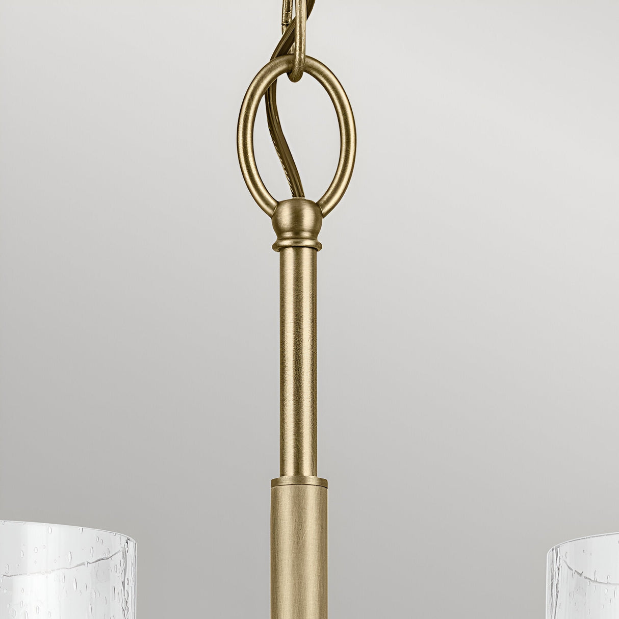 Winslow 5 Light Glass Chandelier - Brass