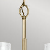 Winslow 5 Light Glass Chandelier - Brass