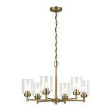 Winslow 6 Light Glass Chandelier - Brass