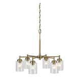 Winslow 6 Light Glass Chandelier - Brass