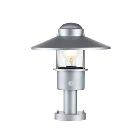 Klampenborg 1 Light Pedestal with PIR - Silver