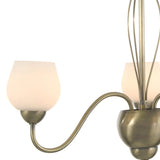 Klara 46cm 3 Light Opal Glass Chandelier - Antique Brass