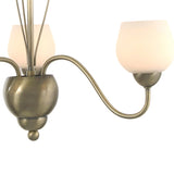 Klara 46cm 3 Light Opal Glass Chandelier - Antique Brass