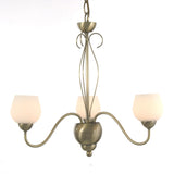 Klara 46cm 3 Light Opal Glass Chandelier - Antique Brass