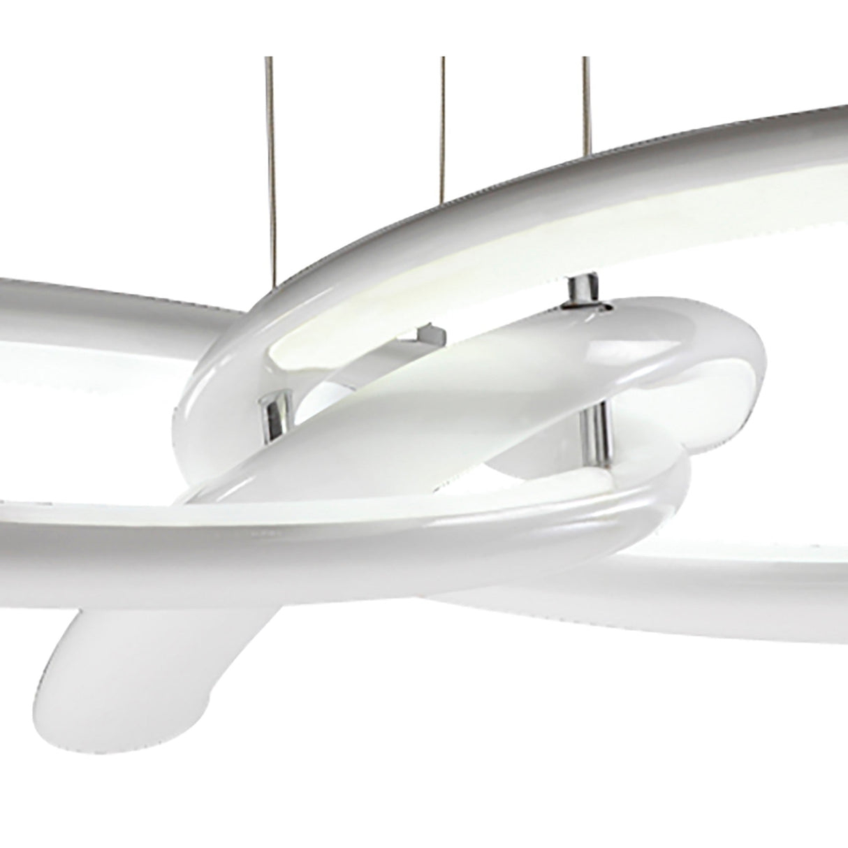 Knot 76cm LED Suspension Light - Gloss White & Polished Chrome