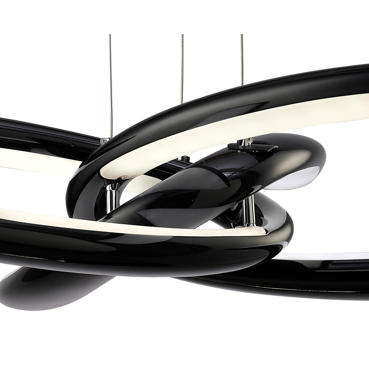 Knot 76cm LED Suspension Light - Gloss Black & Polished Chrome