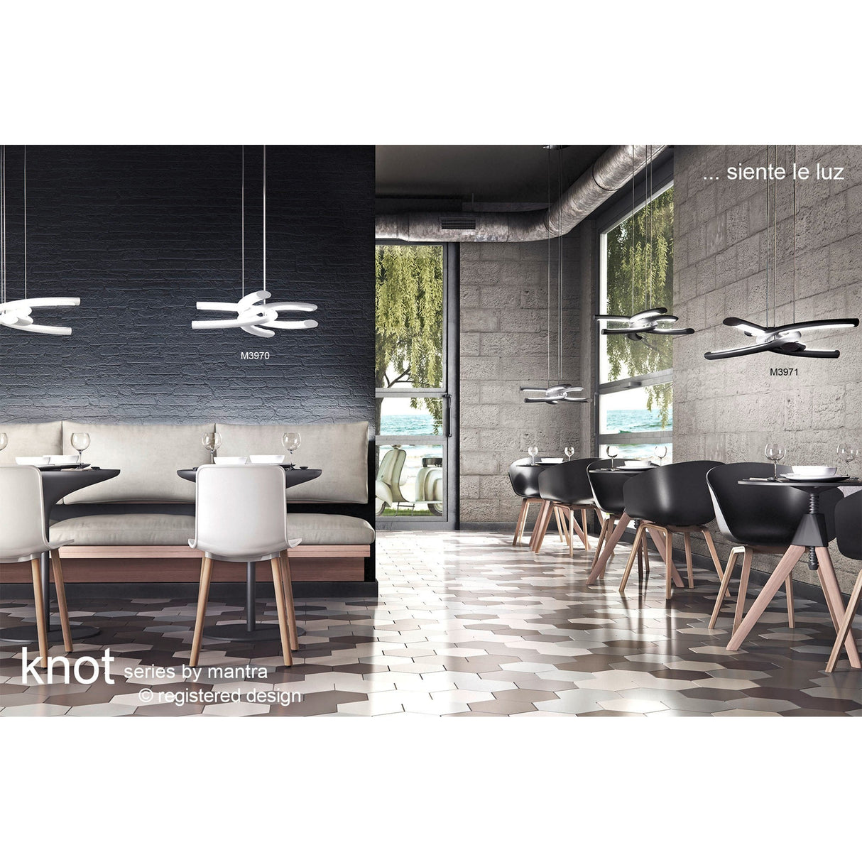 Knot 76cm LED Suspension Light - Gloss Black & Polished Chrome