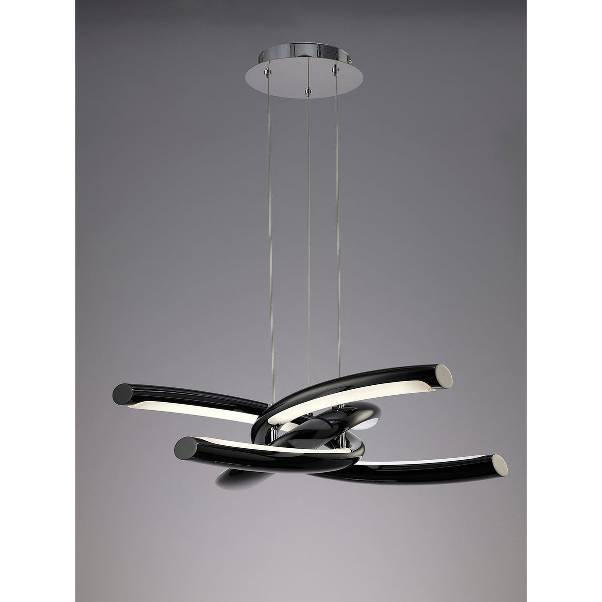 Knot 76cm LED Suspension Light - Gloss Black & Polished Chrome