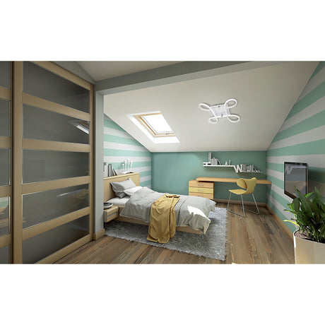 Knot LED Semi-Flush Ceiling Light 3000K 40W - Silver