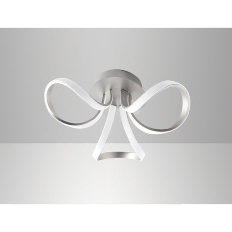 Knot Dimmable LED Semi-Flush Ceiling Light 3000K 36W - Silver